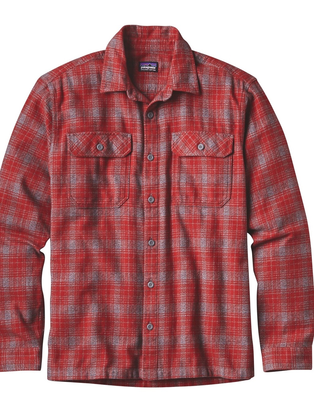 Patagonia Fjord Brushed Flannel Men’s Medium Red and Gray Plaid Button-Up Shirt